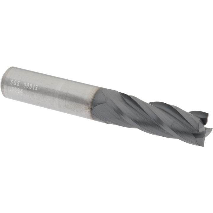 23/64" 4-Flute Solid Carbide Square End Mill, AlTiN - SGS 30013