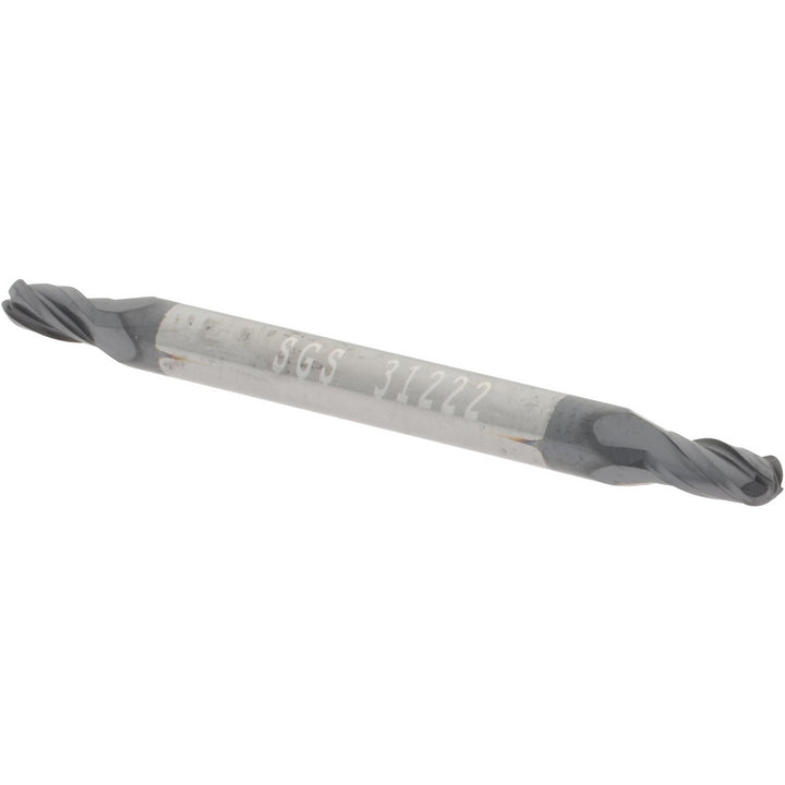 3/32" 4-Flute Solid Carbide Ball End Mill, AlTiN - SGS 31222
