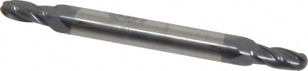 9/64" 4-Flute Solid Carbide Ball End Mill, AlTiN - SGS 31225