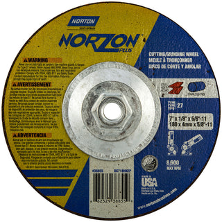 7 x 1/8" Ceramic Alumina Grinding & Cutoff Wheel - Norton 66252938855