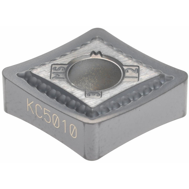 C - Diamond (Rhombic) 80-Deg 1/2" IC Carbide Insert, Grade KC5010, TiAlN - Kennametal 2244883