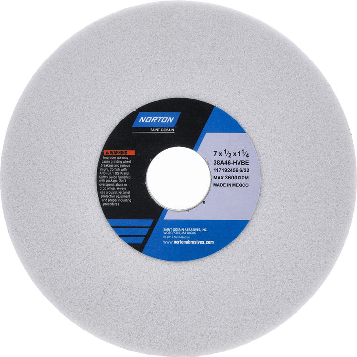 7 x 1/2" 46-Grit Aluminum Oxide Grinding & Cutoff Wheel - Norton 66252941023