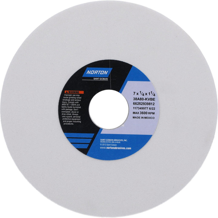 7 x 1/4" 80-Grit Aluminum Oxide Grinding & Cutoff Wheel - Norton 66252939812