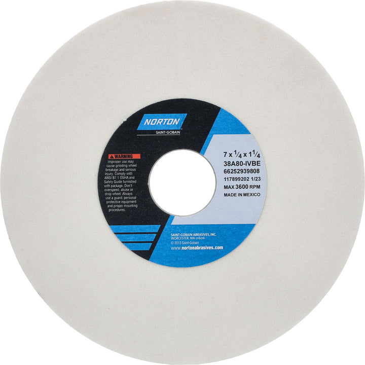 7 x 1/4" 80-Grit Aluminum Oxide Grinding & Cutoff Wheel - Norton 66252939808