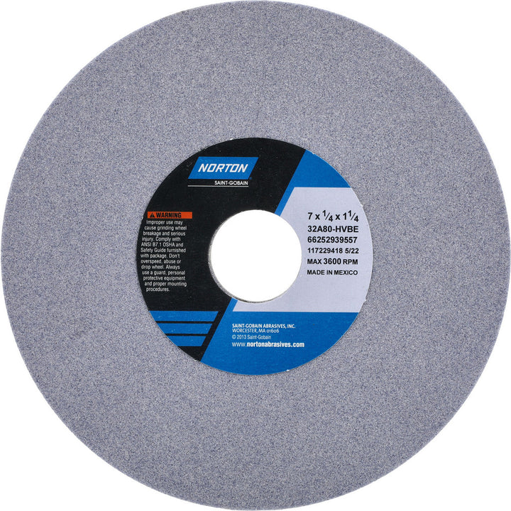 7 x 1/4" 80-Grit Aluminum Oxide Grinding & Cutoff Wheel - Norton 66252939557