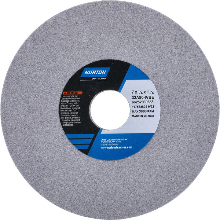 7 x 1/4" 80-Grit Aluminum Oxide Grinding & Cutoff Wheel - Norton 66252939658