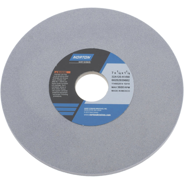 7 x 1/4" 120-Grit Aluminum Oxide Grinding & Cutoff Wheel - Norton 66252939682
