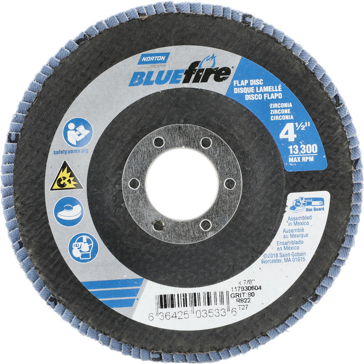 4-1/2" 80-Grit Zirconia Alumina Disc - Norton 63642503533
