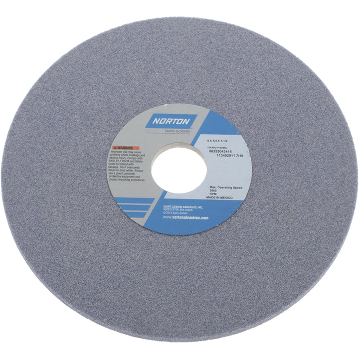 8 x 1/4" 60-Grit Aluminum Oxide Grinding & Cutoff Wheel - Norton 66253043416