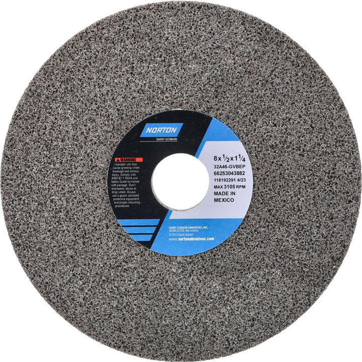8 x 1/2" 46-Grit Aluminum Oxide Grinding & Cutoff Wheel - Norton 66253043882