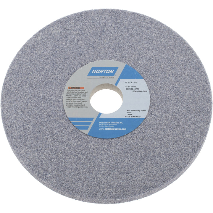 8 x 1/2" 46-Grit Aluminum Oxide Grinding & Cutoff Wheel - Norton 66253043716