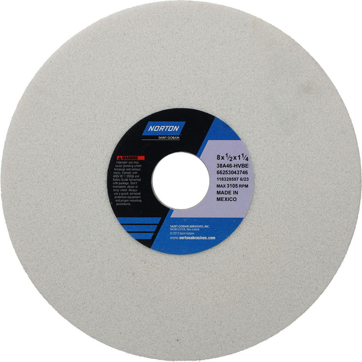 8 x 1/2" 46-Grit Aluminum Oxide Grinding & Cutoff Wheel - Norton 66253043746