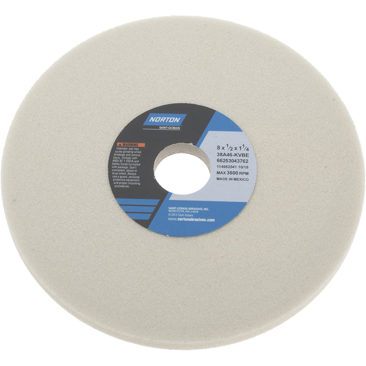 8 x 1/2" 46-Grit Aluminum Oxide Grinding & Cutoff Wheel - Norton 66253043762