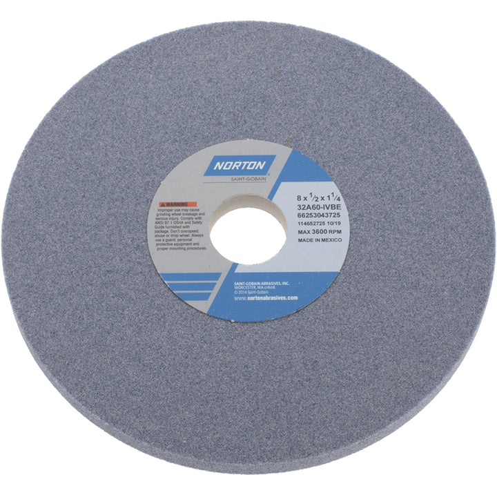 8 x 1/2" 60-Grit Aluminum Oxide Grinding & Cutoff Wheel - Norton 66253043725