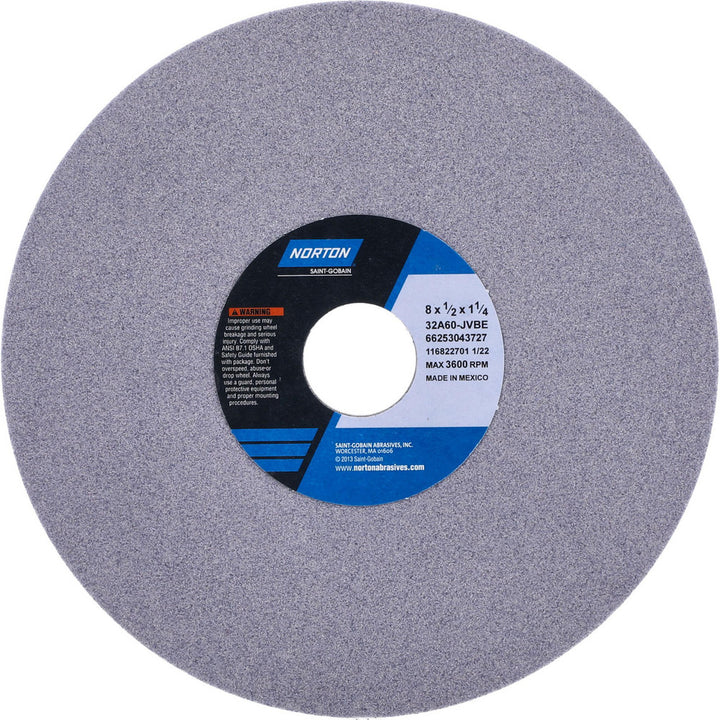 8 x 1/2" 60-Grit Aluminum Oxide Grinding & Cutoff Wheel - Norton 66253043727