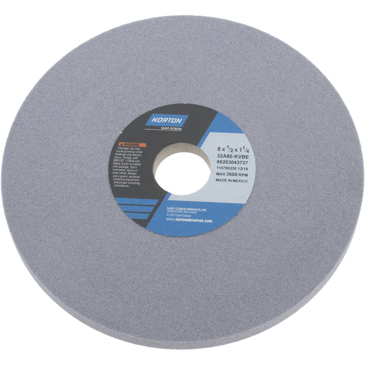 8 x 1/2" 80-Grit Aluminum Oxide Grinding & Cutoff Wheel - Norton 66253043737