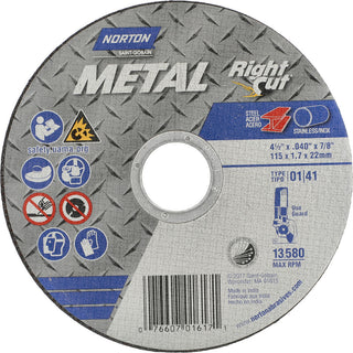 4-1/2" Aluminum Oxide Grinding & Cutoff Wheel - Norton 07660701617