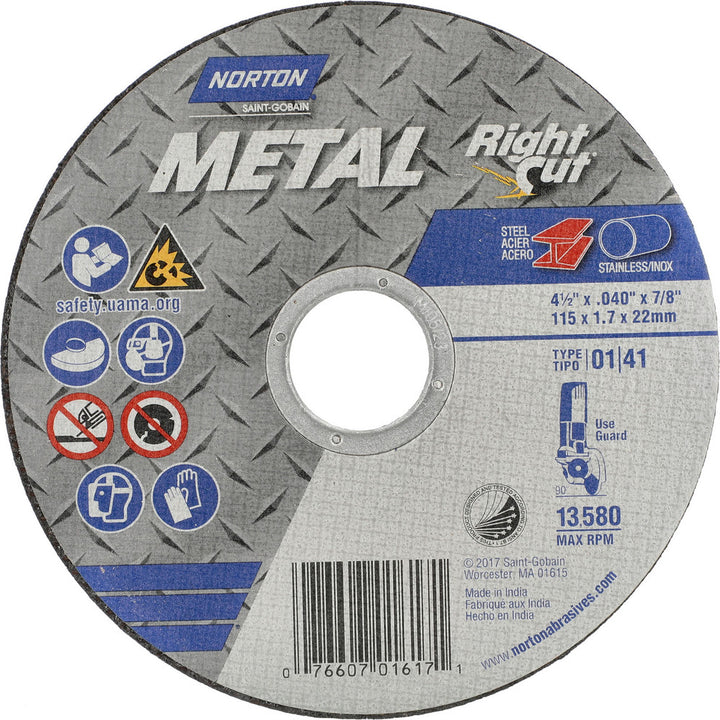 4-1/2" Aluminum Oxide Grinding & Cutoff Wheel - Norton 07660701617