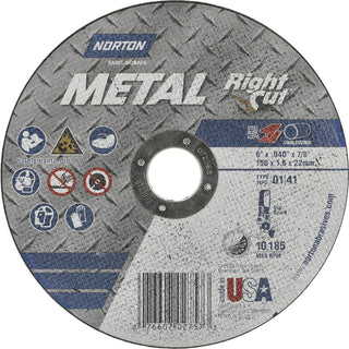 6" Aluminum Oxide Grinding & Cutoff Wheel - Norton 07660702757