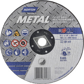 6-1/2 x 1/8" Aluminum Oxide Grinding & Cutoff Wheel - Norton 07660789098