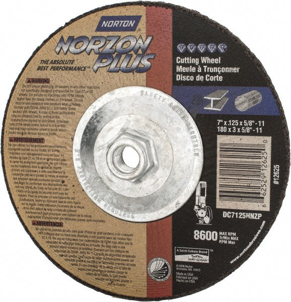 7 x 1/8" Ceramic Alumina Grinding & Cutoff Wheel - Norton 66252912625