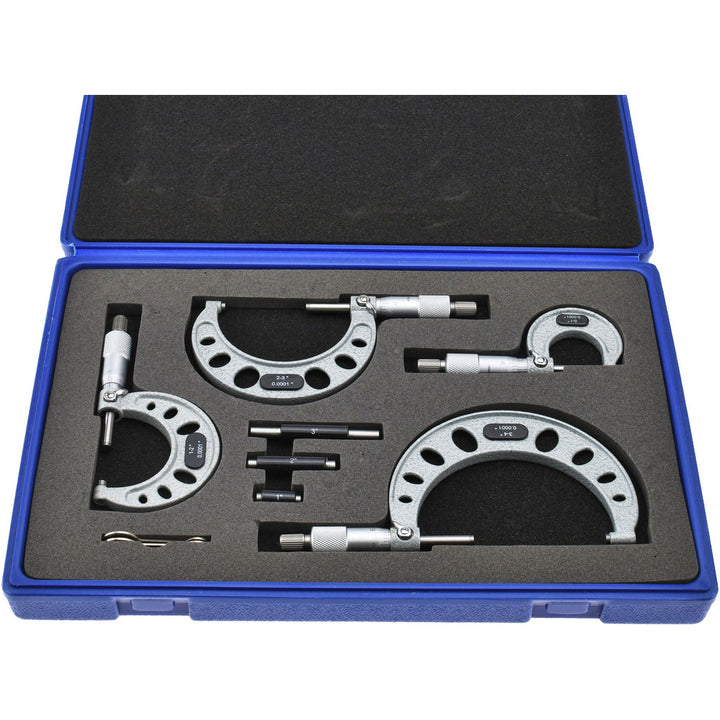 4.0000" 4-Piece Micrometer, 0.000100" accuracy - Value Collection 105-44-11