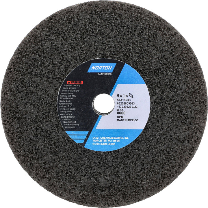 6 x 1" 16-Grit Aluminum Oxide Grinding & Cutoff Wheel - Norton 66252809563