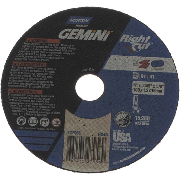 4" Aluminum Oxide Grinding & Cutoff Wheel - Norton 66243527956