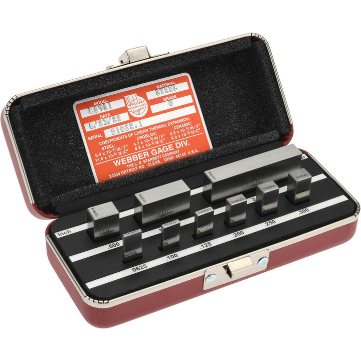 9-Piece Gage Block, Grade 0 - Starrett 92939