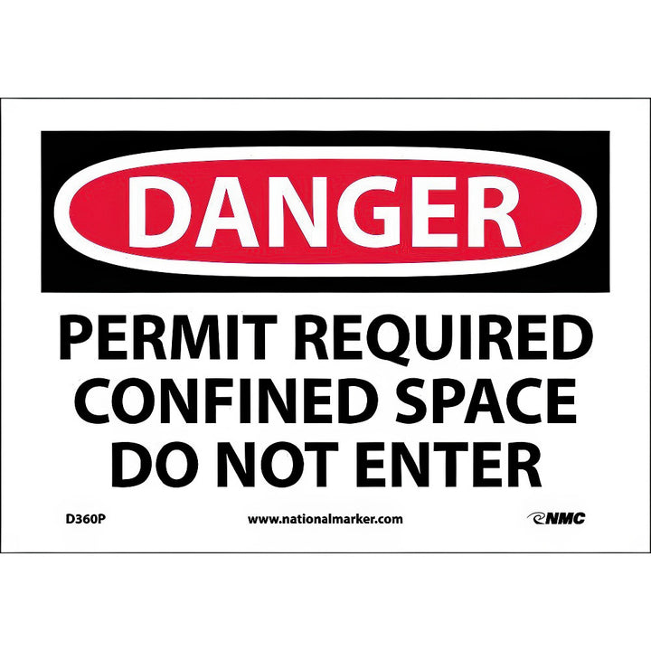 PERMIT REQUIRED CONFINED SPACE DO NOT ENTER Sign - AccuformNMC D360P