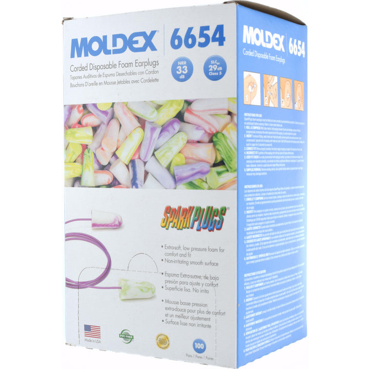 33dB Universal Bright Green Ear Plugs - Moldex 6654