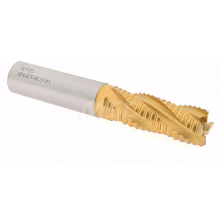0.6250" 4-Flute Cobalt Single End Mill, TiN - Hertel 06822019