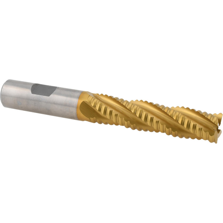 0.625" 4-Flute Cobalt Roughing End Mill, TiN - Hertel 06822100