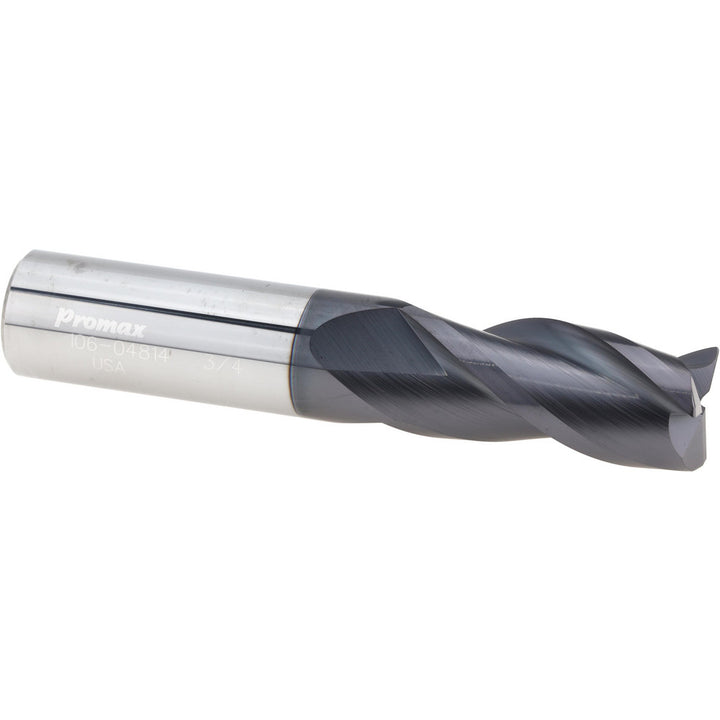 3/4" 3-Flute Solid Carbide Corner Radius End Mill, AlTiN - ProMax 106-04814