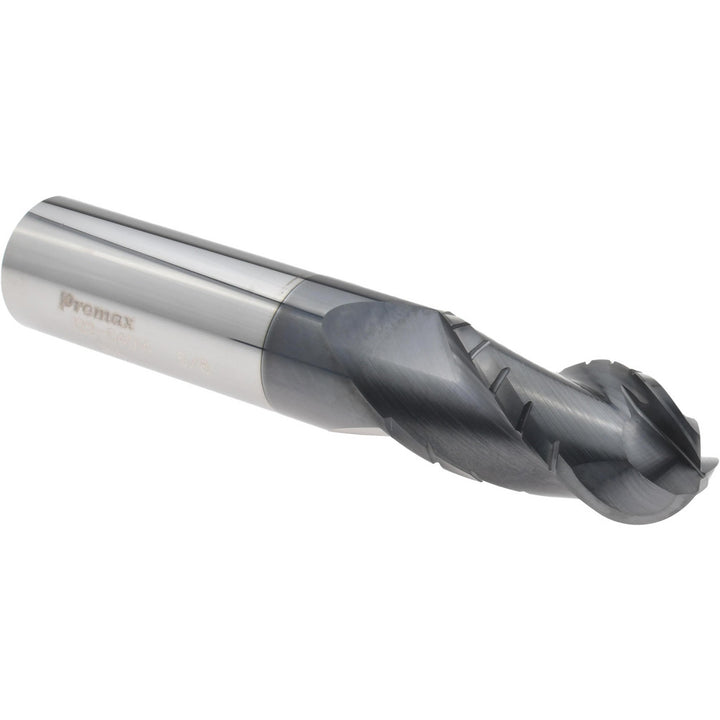 0.6250" 3-Flute Solid Carbide Ball End Mill, AlTiN - ProMax 122-04014