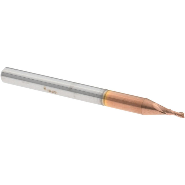 0.0394" 2-Flute Solid Carbide Square End Mill, TiCN - Accupro 12181567