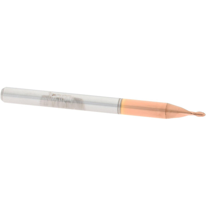 0.0390" 2-Flute Solid Carbide Ball End Mill, TiCN - Accupro 12184065