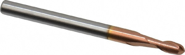 0.0980" 2-Flute Solid Carbide Ball End Mill, TiCN - Accupro 12184080