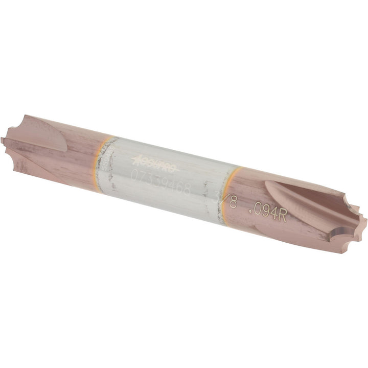 3/8" 4-Flute Solid Carbide Corner Rounding End Mill, TiCN - Accupro 12180397