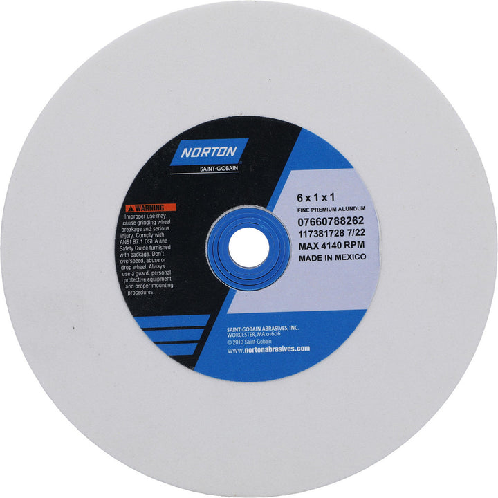 6 x 1" 100-Grit Aluminum Oxide Grinding & Cutoff Wheel - Norton 07660788262