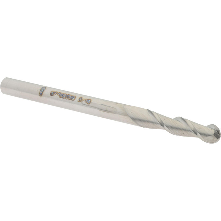 3/16" 2-Flute Solid Carbide Ball End Mill - Accupro 12184214
