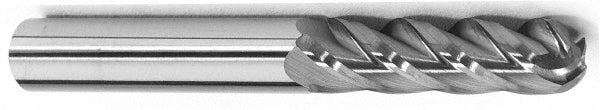 15/32" 4-Flute Solid Carbide Ball End Mill, TiCN - Accupro 12184836