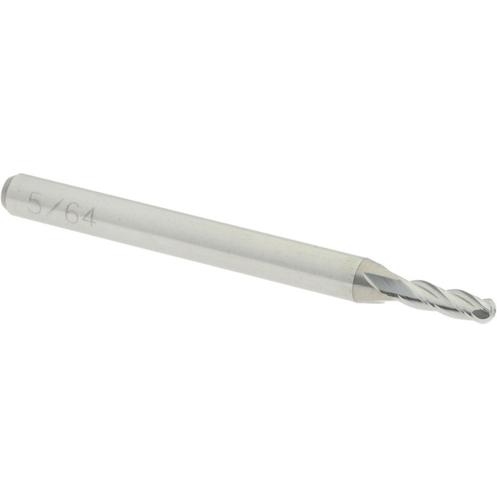 5/64" 4-Flute Solid Carbide Ball End Mill - Accupro 12184556