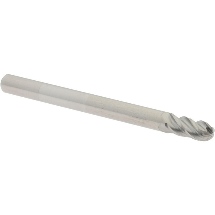 1/8" 4-Flute Solid Carbide Ball End Mill - Accupro 12184736