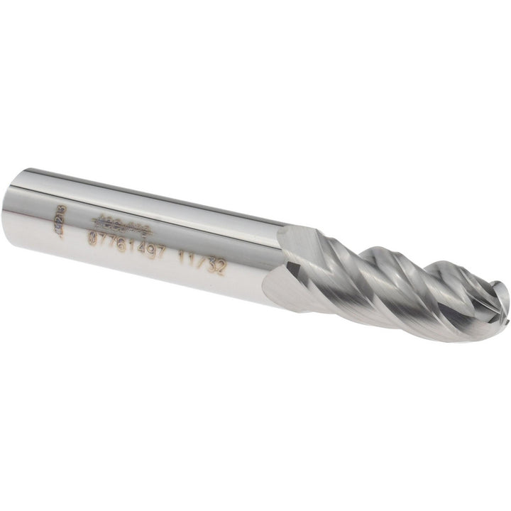 11/32" 4-Flute Solid Carbide Ball End Mill - Accupro 12184640