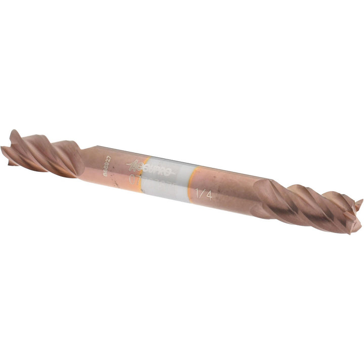 1/4" 4-Flute Solid Carbide Square End Mill, TiCN - Accupro 12185219
