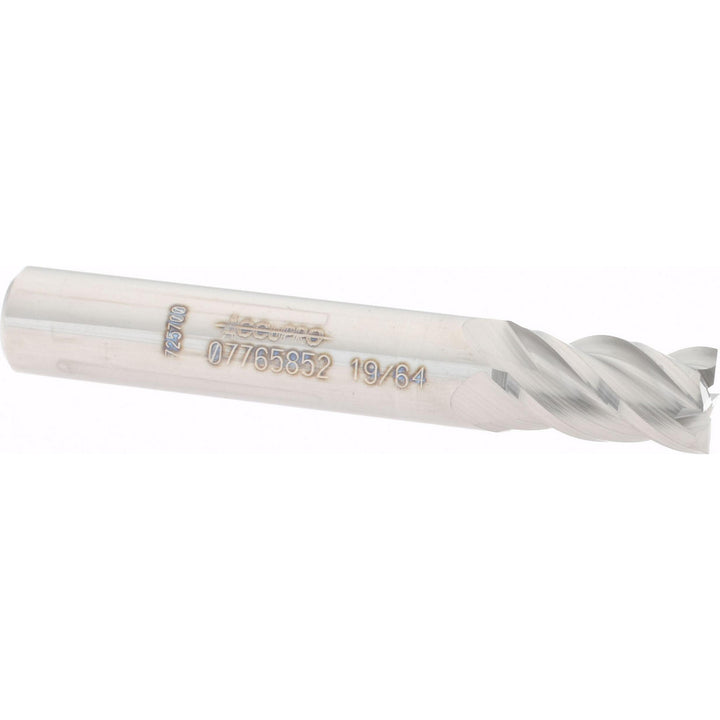 19/64" 4-Flute Solid Carbide Square End Mill - Accupro 12182826