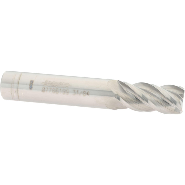 31/64" 4-Flute Solid Carbide Square End Mill - Accupro 12182583