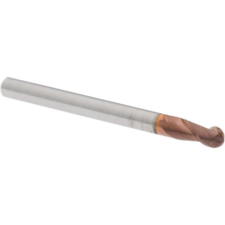 1/8" 2-Flute Solid Carbide Ball End Mill, TiCN - Accupro 12184086