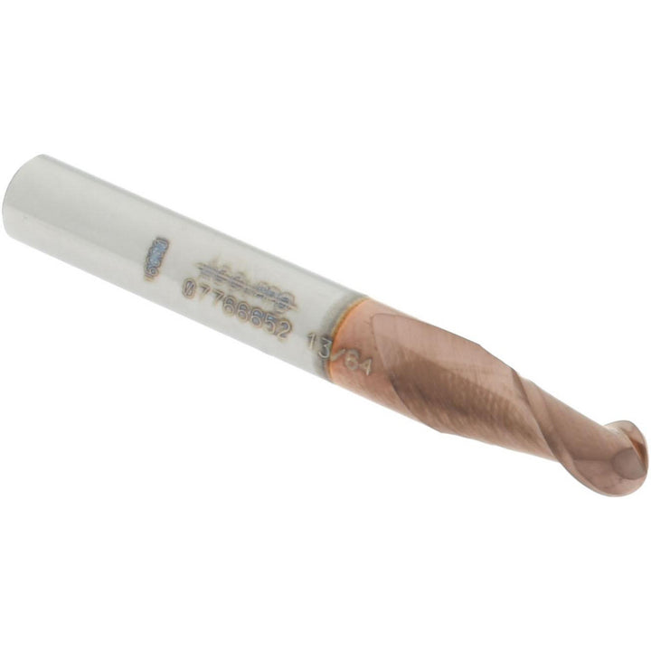 13/64" 2-Flute Solid Carbide Ball End Mill, TiCN - Accupro 12184116